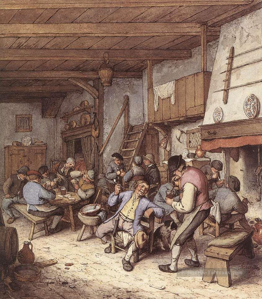 Taverne Intérieur Néerlandais genre peintres Adriaen van Ostade Peintures à l'huile